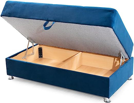 Chaydon Ottoman, Navy Polyester Blend