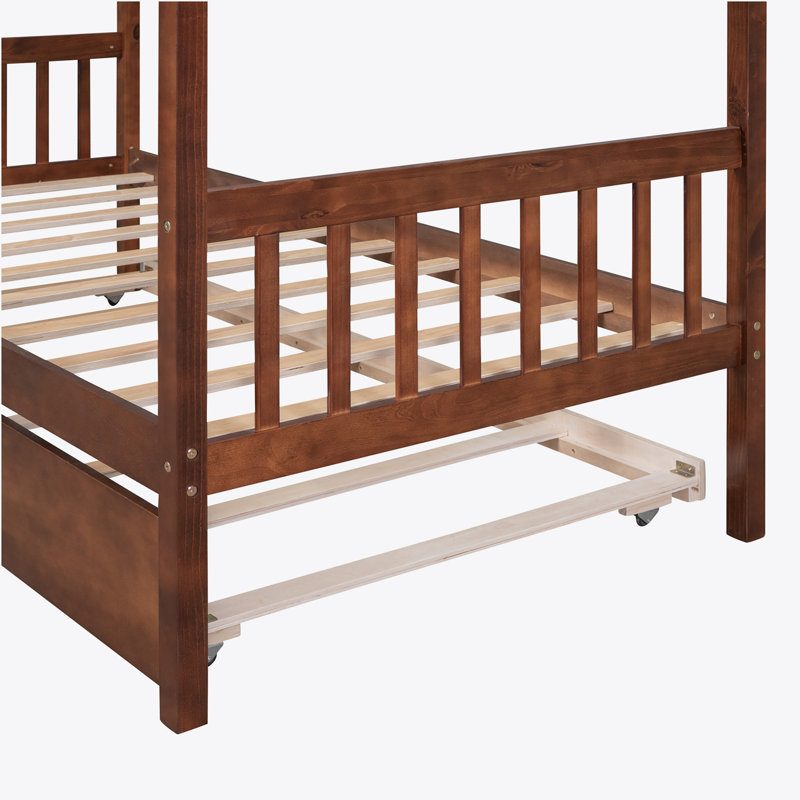 Lit gigogne en bois Annais, Noyer, Simple