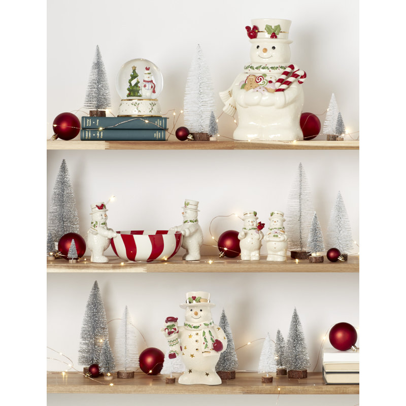 Lenox Happy Holly Days Snowman & Stocking Light-Up Figurine