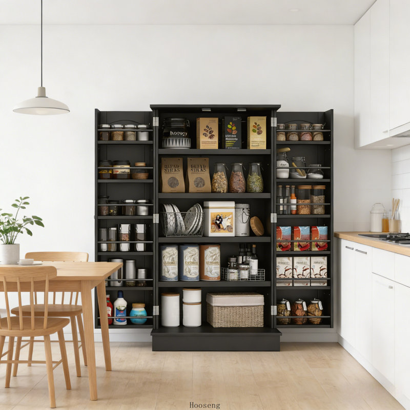 Armoire de cuisine moderne et garde-manger, Black
