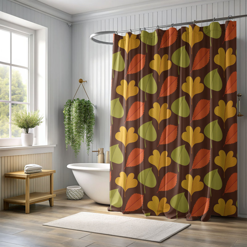 Rideau de douche standard 1 pièce Fall Whisper, H 74 po x l 71 po