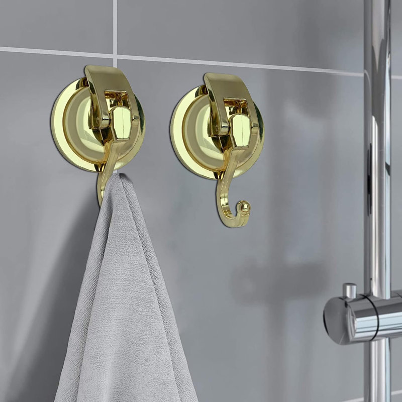 Crochets de douche à ventouse robustes pour salle de bain - installation sans dommages, adhérence forte, crochets réutilisables pour serviettes et décorations