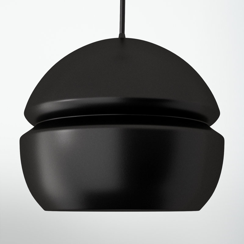 Logan 1 - Light Single Globe Pendant, Matte Black, Hammered Iron