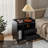 Mid Century Modern Nightstand With Charging Station And LED Lighting, 2 Drawers, Wooden Color-1740789777