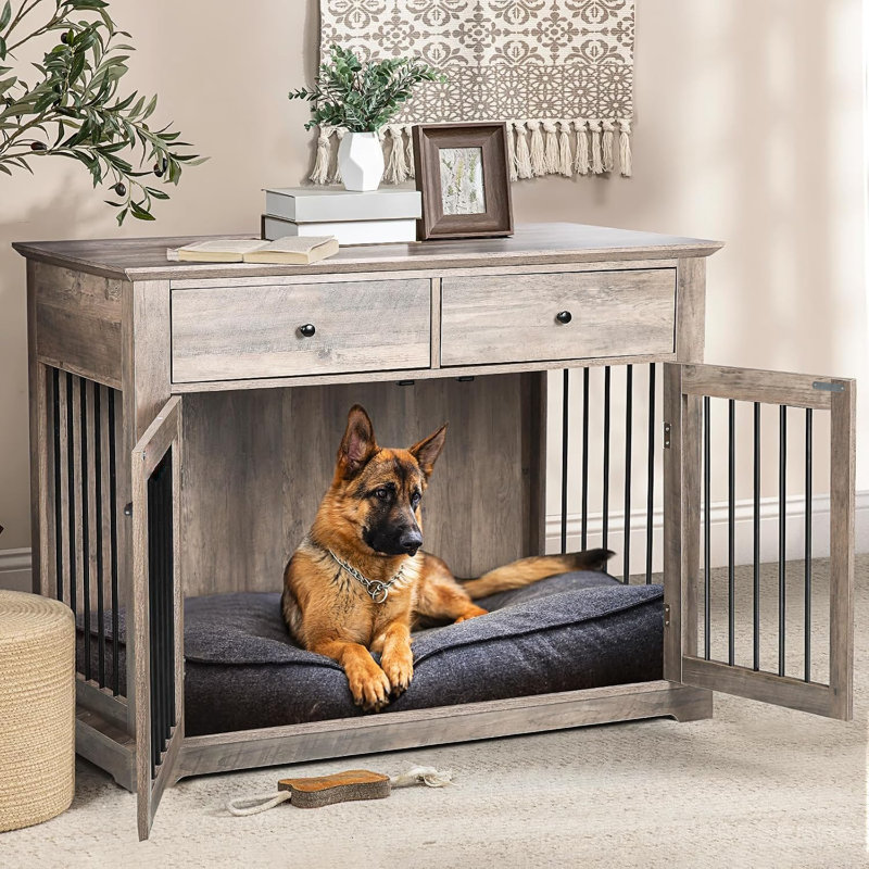 Meuble de caisse pour chien Cranbrook, Gris