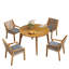 Ensemble de salle à manger d'extérieur moderne 5 pièces - Table ronde et 4 fauteuils en osier avec coussins, pour patio, jardin ou terrasse-129517612