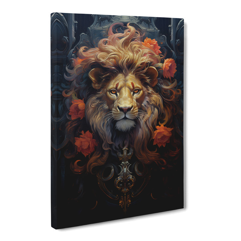 Lion Baroque Art - No Frame Print, 50cm H x 35cm W x 3cm D