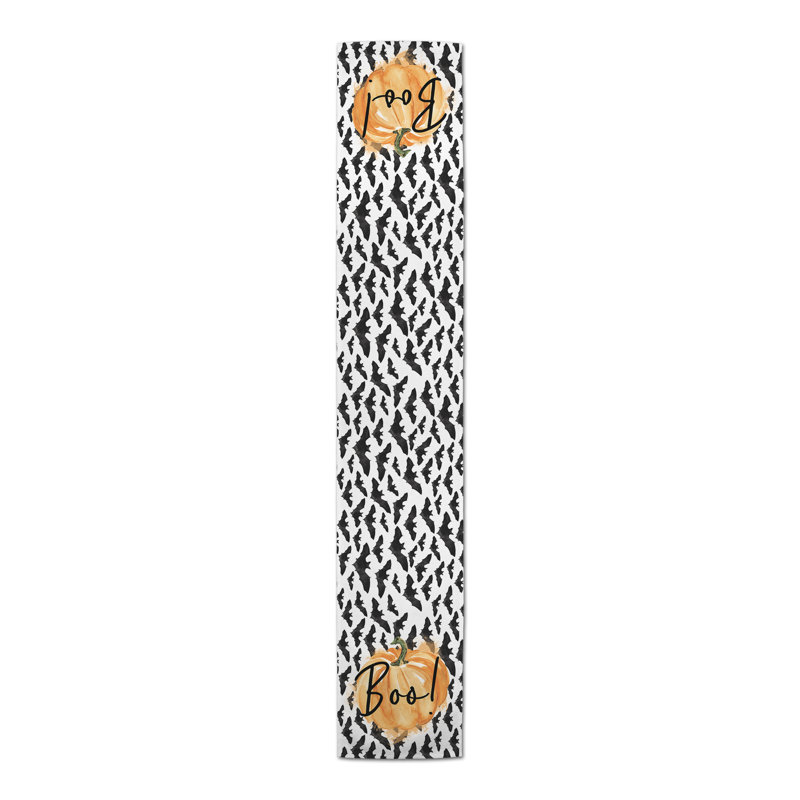 Harold Geometric Halloween Table Runner, 90" L x 16" W