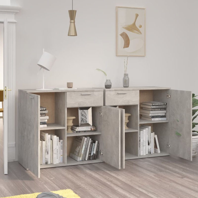 Audreyna Sideboard 160x36x75 cm Engineered Wood, Concrete Grey