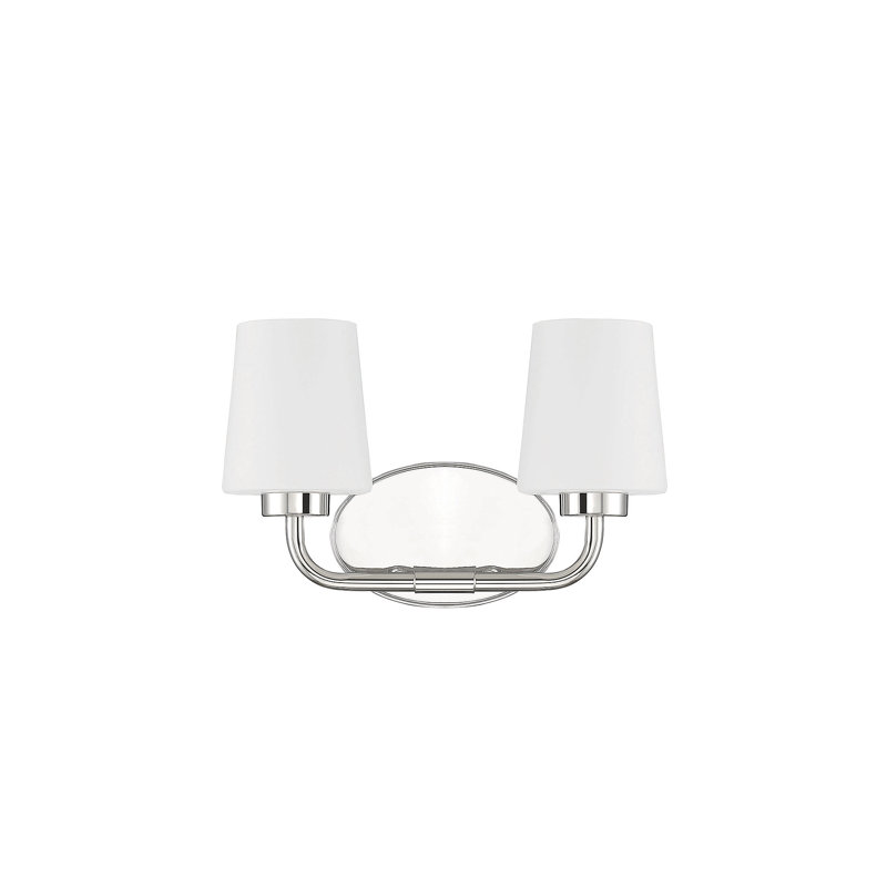 Chrome 2-Light Vanity with Etched Opal Glass Shades