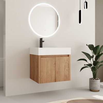Burton 24'' Single Bathroom Vanity Set with Resin Sink Top