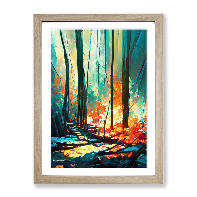 Painted Forest No.2 - Framed Print, 46cm H x 34cm W x 2cm D, Oak Framed