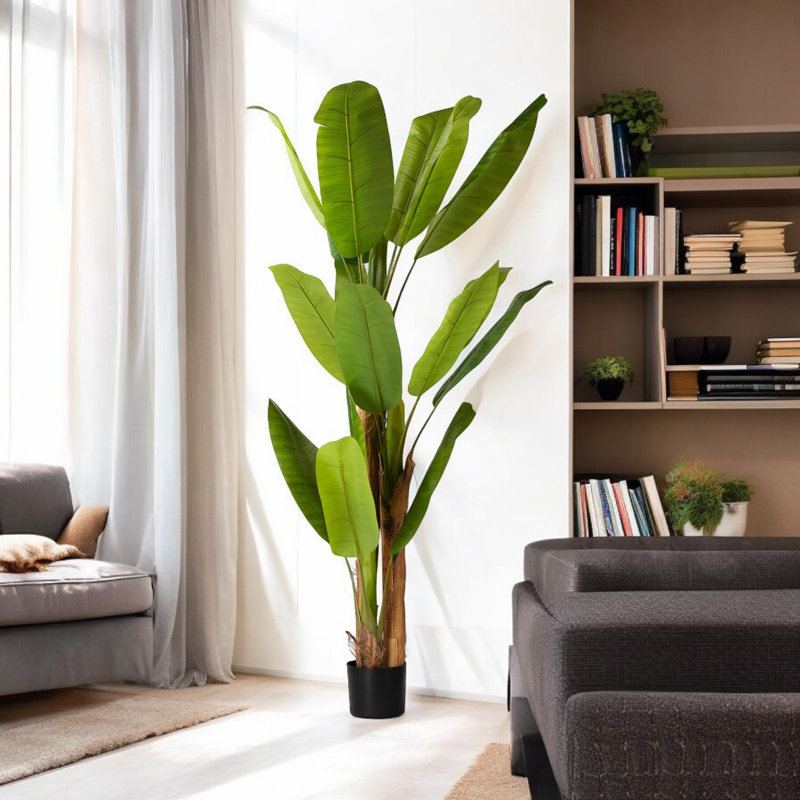 72 Inches Artificial Banana Tree In Plastic Nursery Pot
