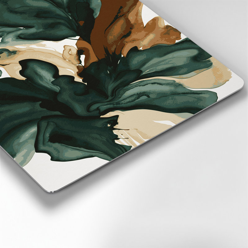 Aquarelle abstraite, art mural en métal vert 32