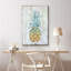 «Kitchen Kitchen», ananas sur fond de style bois, estampe numérique sur toile-94537305
