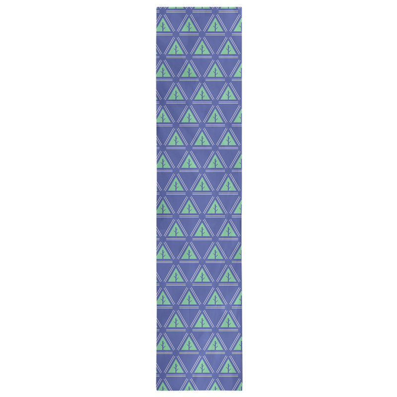 Chemin de table d’arbre minimaliste classic Barbra, 16 po x 90 po, Bleu / Vert