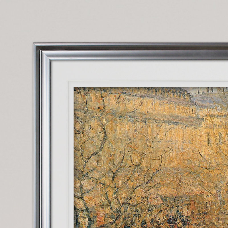 « carnaval boulevard » par claude monet, reproduction de peinture à l’huile, H 24 po x l 32 po x P 1,5 po, Cadre argenté