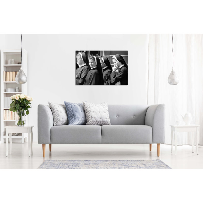 Grinning Nun - Wrapped Canvas Art Prints, 20cm H x 31cm W