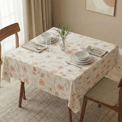 Eloan Premium Tablecloth (55 x 55 Inches), 50% Cotton & 50% Polyester, Washable & Ironable | Machine Wash Safe at 86°F, Tumble Dryer Safe | Elegant Design for Dining Room & Special Occasions, Easy Care & Durable