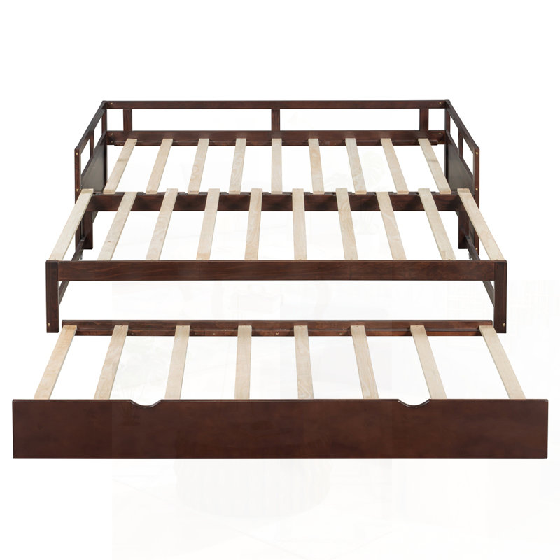 Lit de jour extensible avec couchette, lit de jour en bois pour des solutions de couchage et de sièges polyvalentes, pour les chambres d'amis et les petits espaces.