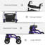 HOMCOM Rollator Walker with Seat, Backrest, Bag, All-terrain Wheels