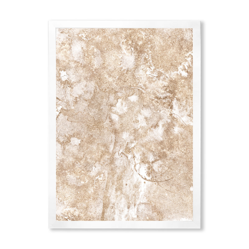 Marbre et or abstrait - peinture sur toile, H 20 po x l 12 po, Cadre de coin blanc fermé