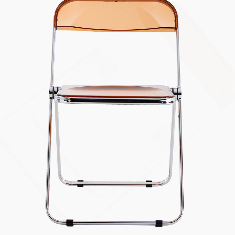 Chaise d'appoint avec structure en acier, plastique, Jaune
