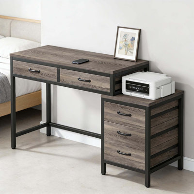 Office Desk, Writing Table, Computer Desk With Drawer Cabinet