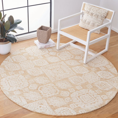 Droz Hand Tufted Indian Wool And Cotton With Latex Geometric Rug