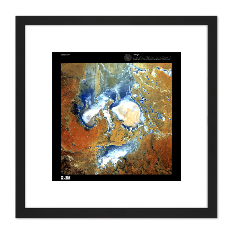 Earth Art USGS Lake Eyre - Single Picture Frame Painting