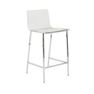 Melissa Acrylic Counter Stool With Metal Sleet Legs