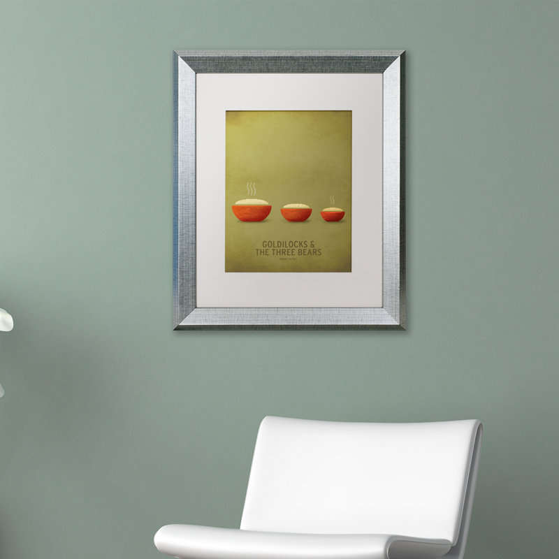 « goldilocks », art encadré, H 14 po x l 11 po x P 0,5 po, Blanc, Argent