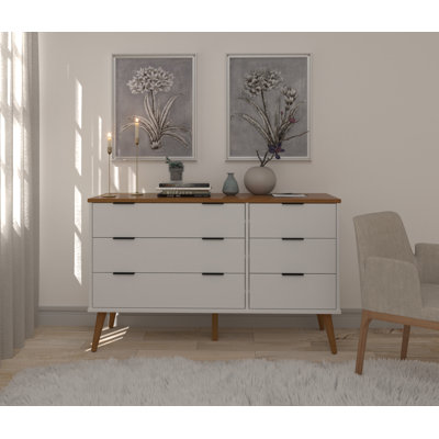 Alice Dresser - 6 Drawer 46.85" Solid Wood White - Enhance your bedroom and closet with style