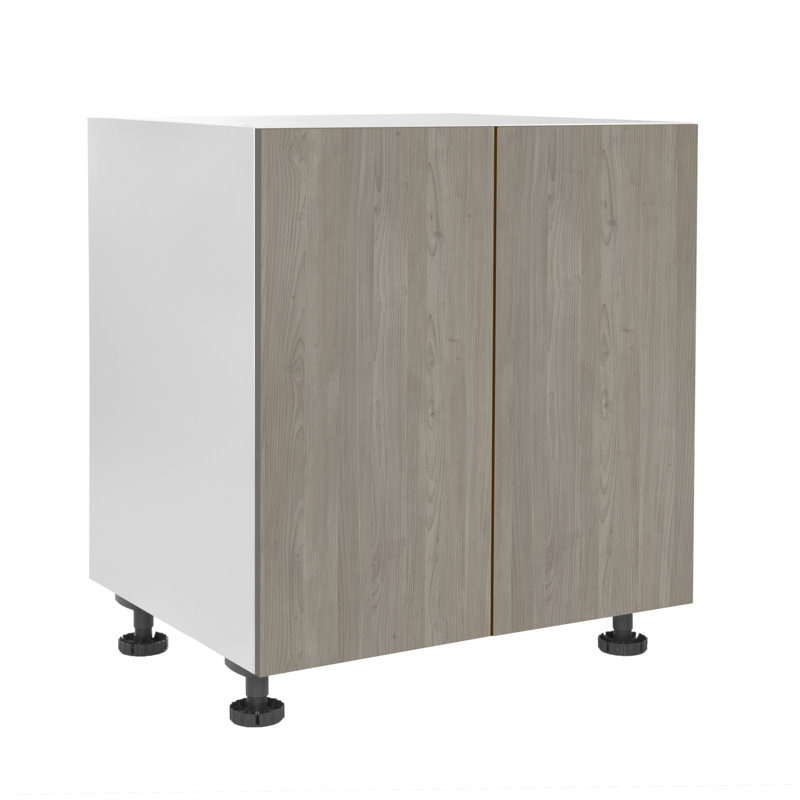 Armoire de cuisine à assemblage rapide de style moderne, marine et nordique gris, 2 portes, H 34,5 po x l 30 po x P 24 po