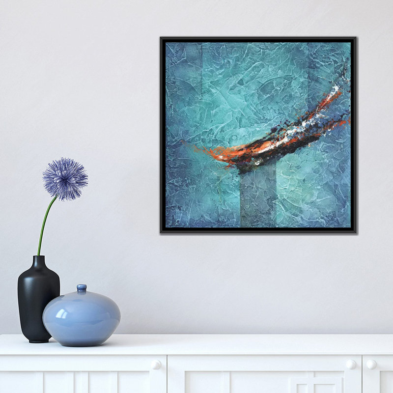 « on the fronce », reproduction d’impression sur toile, H 18 po x l 18 po x P 1,5 po, Toile avec cadre noir, Pas de tapis