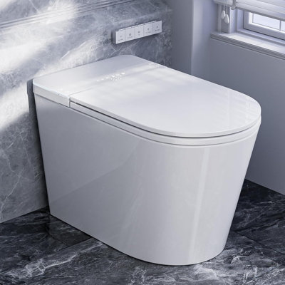 Toilettes intelligentes avec chasse d'eau à pompe et bidet intégré - eau chaude