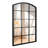Modern Farmhouse 36" x 24" Black Metal Arched Windowpane Mirror