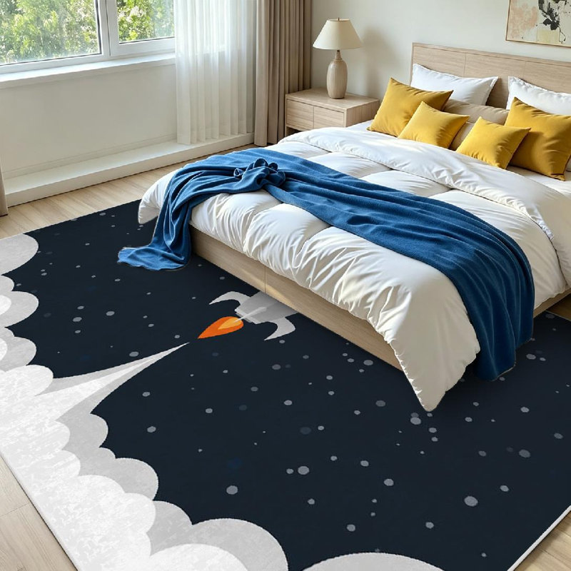 Tapis d'intérieur lavable à la machine Clear, Rectangle 79 po x 118 po