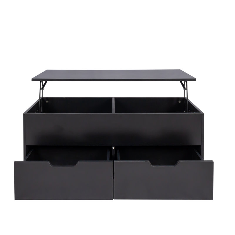 SHCA  Black Lift Top Extendable Coffee Table With Storage