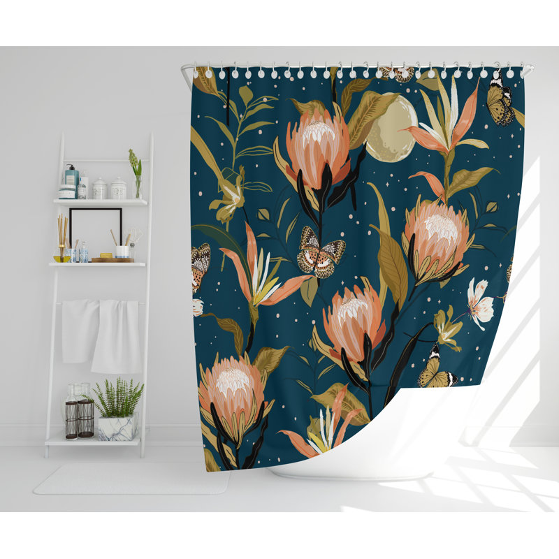 Furness Polyester Shower Curtain Set, 177cm H x 177cm W
