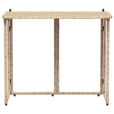 Folding Garden Table 90X51x75 Cm Poly Rattan