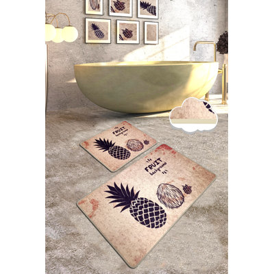 Premium Bathmat Set (2 Pieces), Antibacterial Polyester, 23.6 x 39.4 inches & 19.7 x 23.6 inches | Non-Slip Underside, 700 g/m² | Machine Washable, Soft & Durable for Bathroom Comfort, Stylish and Functional Design