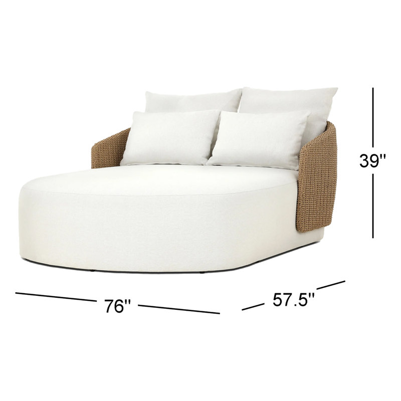 Maven Outdoor Chaise Lounge, Natural, Alessi Linen