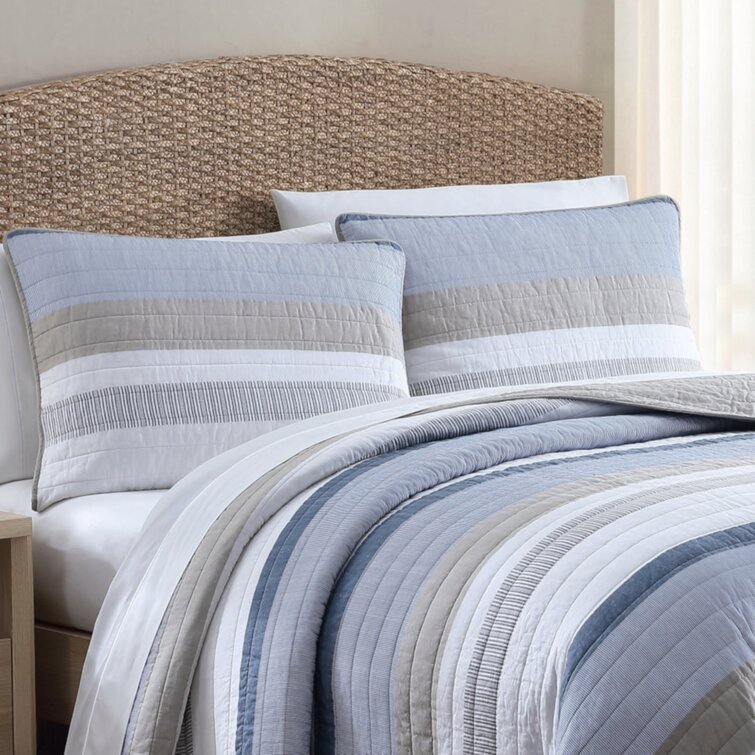 Nautica Home | Bay Shore Collection| Comforter Set- 100% Cotton Ultra Soft,  All Season Bedding, Pre-Washed for Added Softness, Full/Queen, Navy