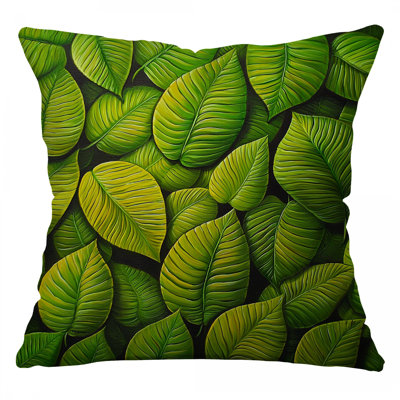 Leaf Pattern Throw Pillow, Floral Twill Pillows