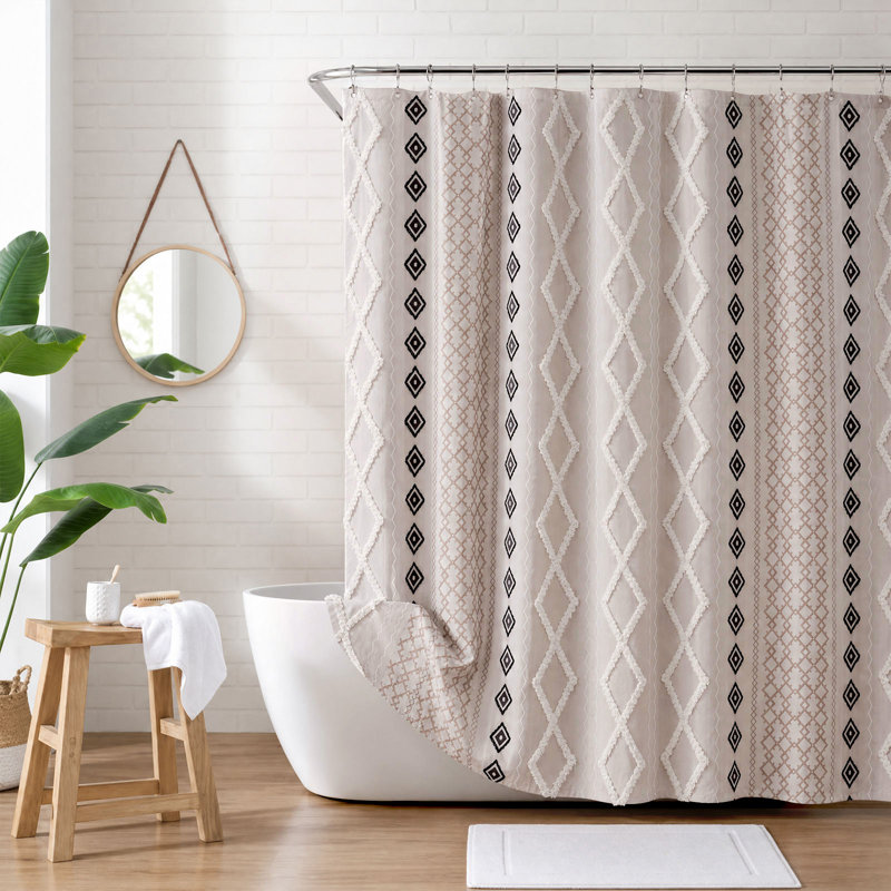 Rideau de douche Boho, Brun