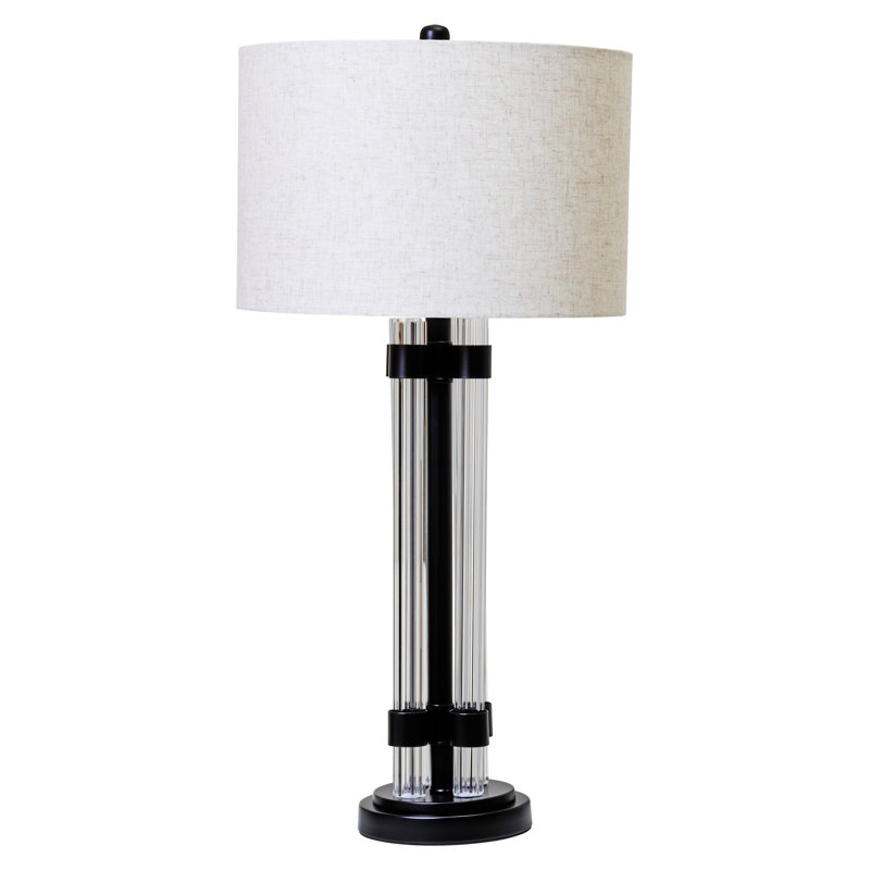 Berdyne Glass Table Lamp, Ivory