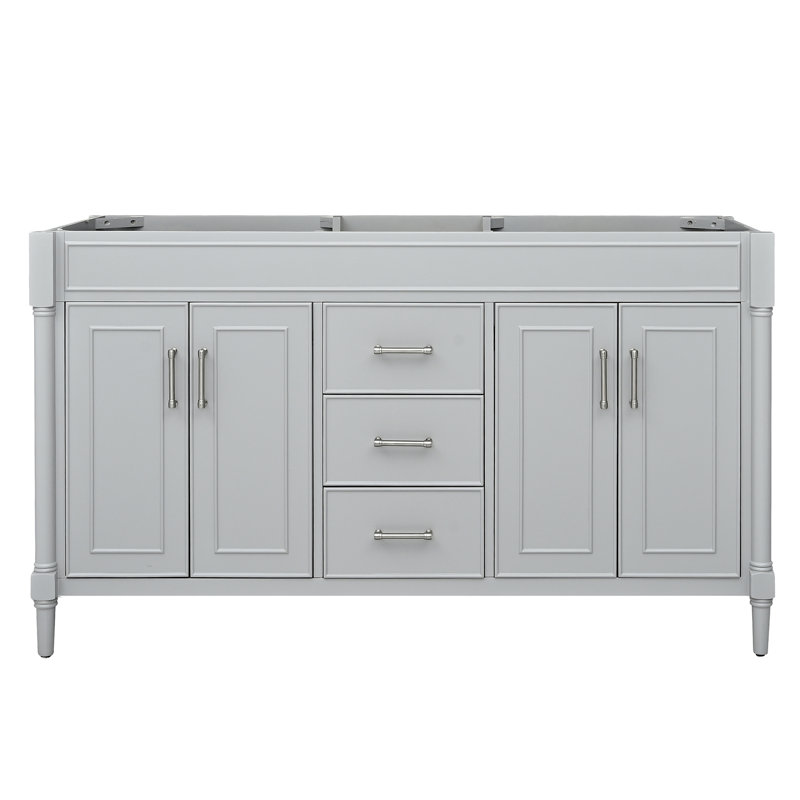 Base de meuble-lavabo double 60 po Addison seulement, Gris clair