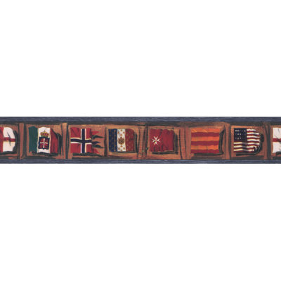 Bordure de papier peint abstrait Witteride Flags of Country Around the World 15 'L