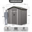 6 x 4 FT Garden Shed Storage Tool Shed with Sliding Doors, Grey-114009777-114009774